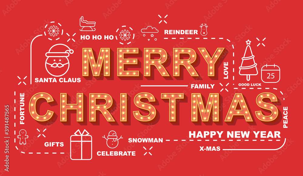 Light Sign For Merry Christmas