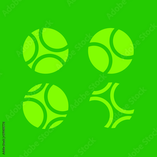 tennis ball icon set