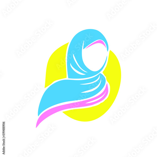 
Illustration of female hijab silhouette