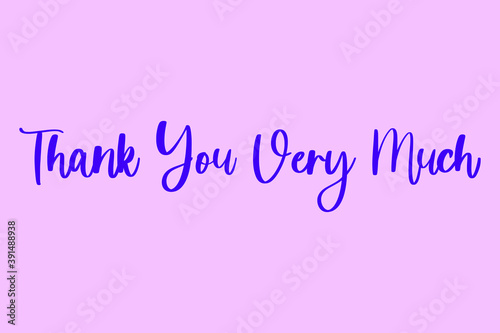 Thank You Very Much Typography Purple Color Text On  Light Pink Background 