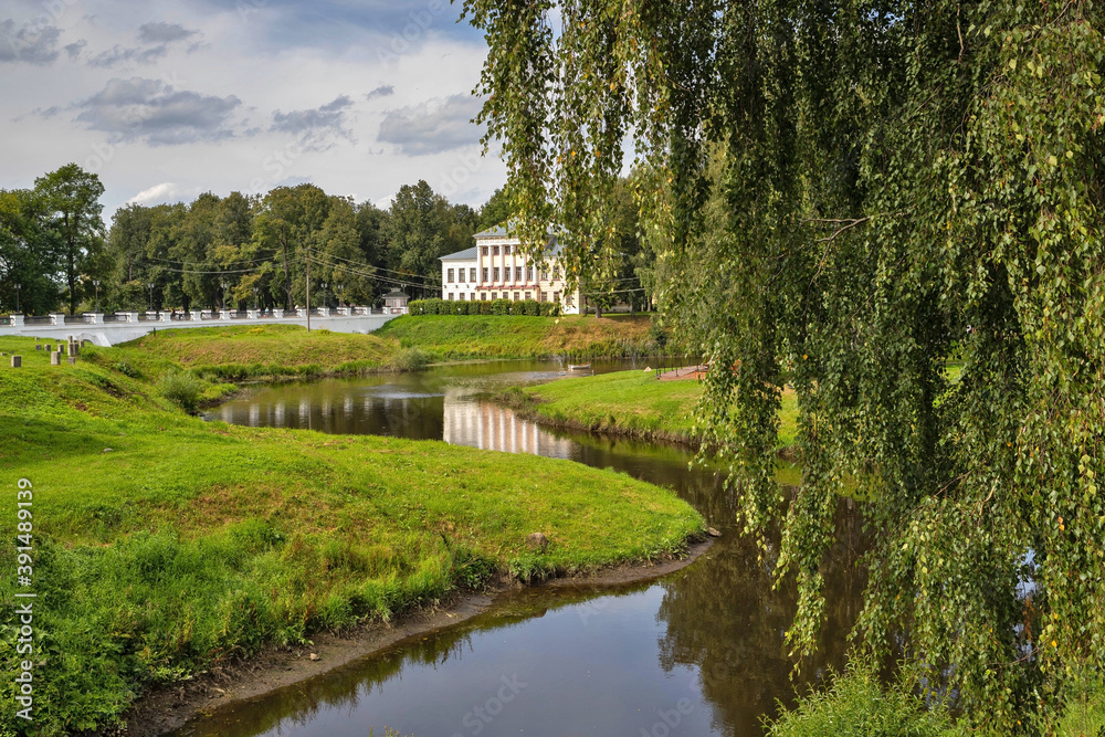 Uglich Kremlin. View of the historic building of the city Council from the S-shaped brook Stone. Uglich Kremlin. View of the historic building of the city Council from the S-shaped brook Stone.