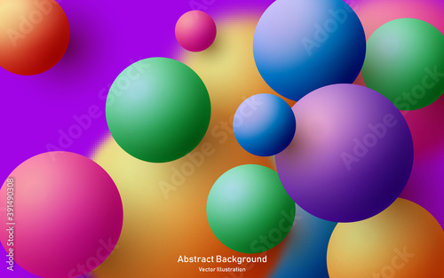 Abstract composition with 3d spheres cluster