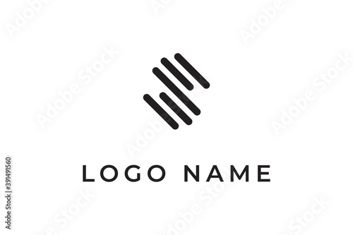 elegant modern letter s logo with simple striped style element template vector design