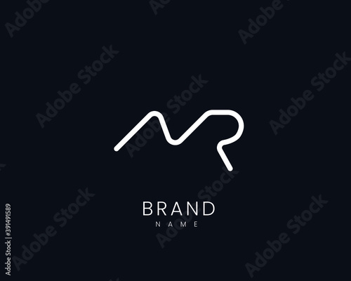 Nr initial letter logotype rn,nr,r and n. luxury brand simple line icon minimal and elegance premium beauty for creative concept modern identity