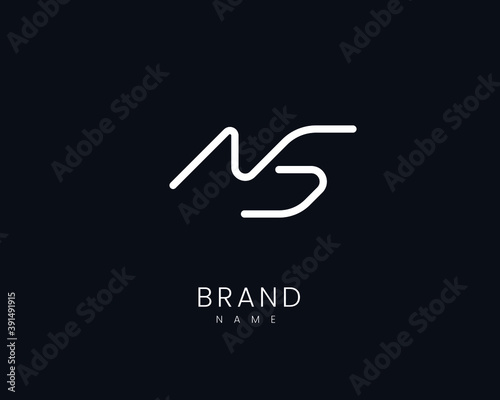 Initial letter ns creative logotype sn,n and s. web minimalist brand elegant business premium identity shape art media classic rounded elegance