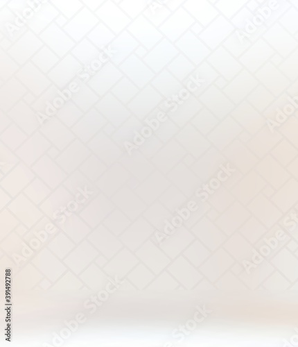 White tiles subtle pattern on empty background 3d.