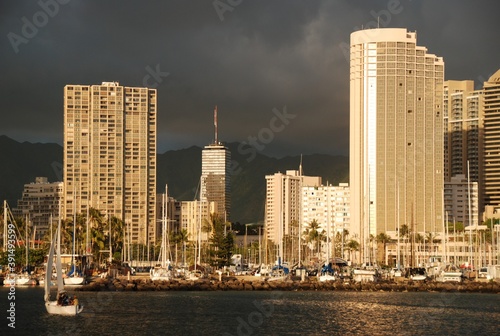 Honolulu city skyline, O'ahu, Hawaii, November 2012