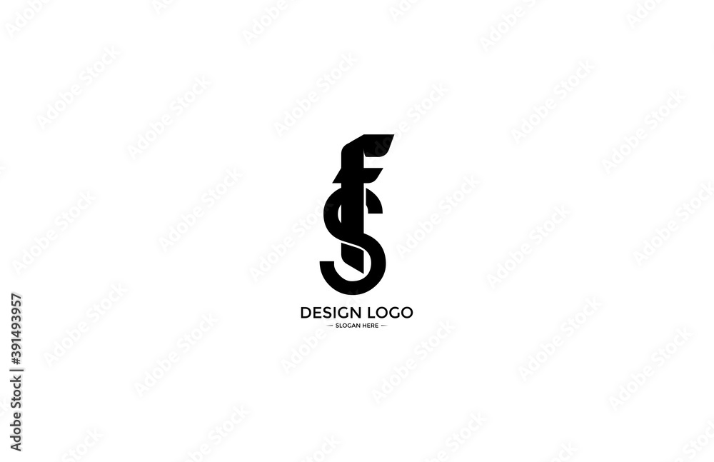 typography letter FS linked monogram design logo typography letter FS linked monogram design logo