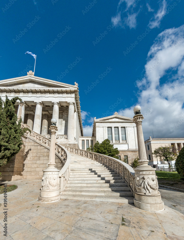 National Library of Athens, an architectural masterpiece built in late 1800's by architects Ernst Ziller and Theo Hansen. 