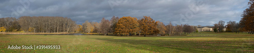 Color full autumn in a park on the Drottningholm island in Stockholm