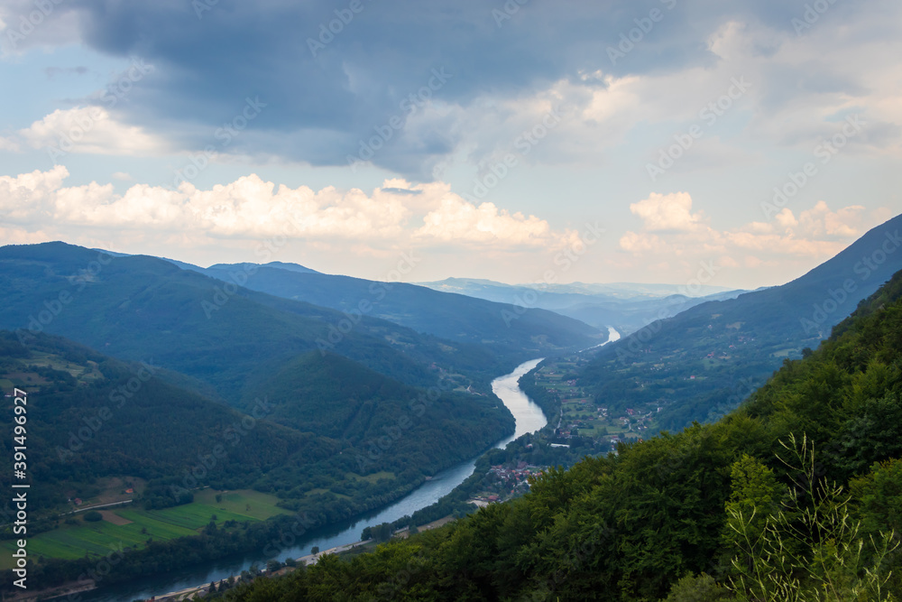 Drina river canyon in Tara National Park in Serbia Drina river canyon in Tara National Park in Serbia