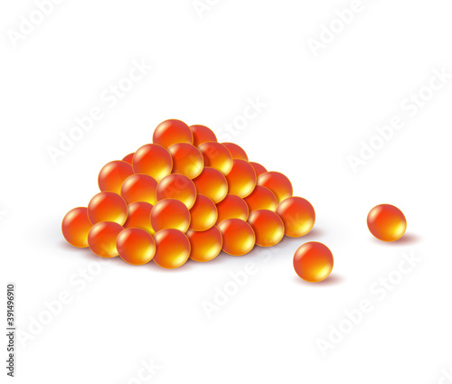 A red caviar realistic vector illustration. Seafood product