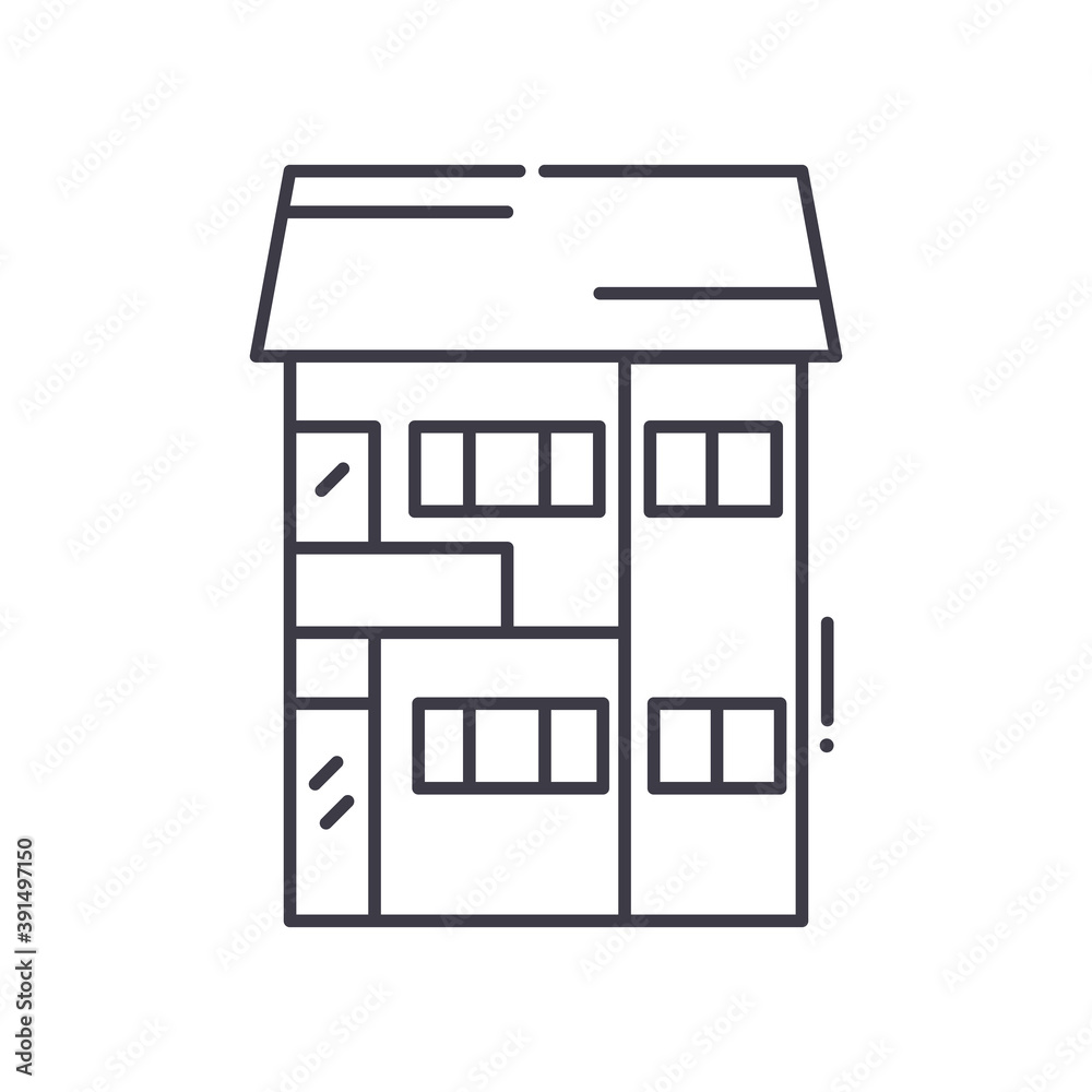 Apartment icon, linear isolated illustration, thin line vector, web design sign, outline concept symbol with editable stroke on white background. Apartment icon, linear isolated illustration, thin line vector, web design sign, outline concept symbol with editable stroke on white background.