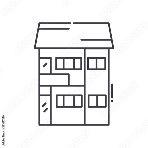 Apartment icon, linear isolated illustration, thin line vector, web design sign, outline concept symbol with editable stroke on white background.