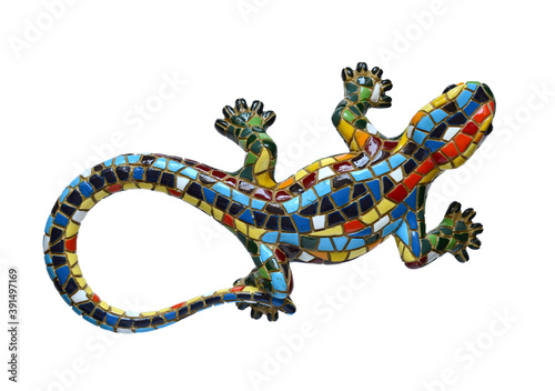 Slika na platnu Ceramic multicolored lizard