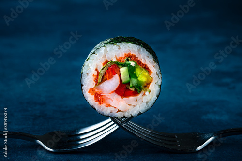 futomaki Shimoda Maki close up on a fork photo