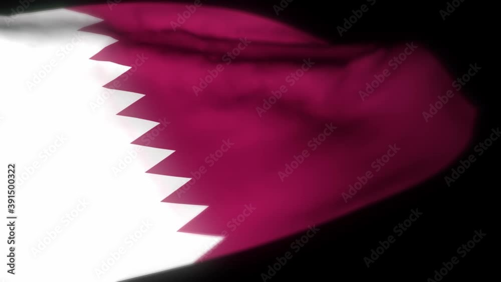 Qatar flag , Realistic 3D animation of waving flag . Qatar flag waving ...