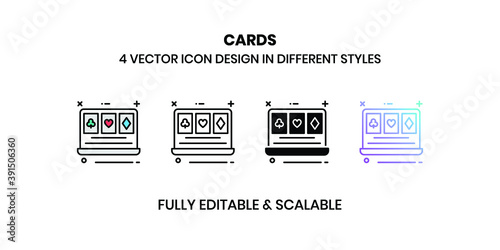 Cards Vector illustration icons in different styles