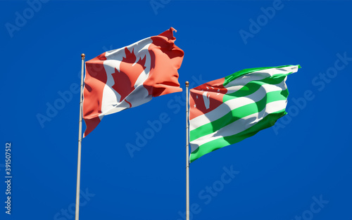 Beautiful national state flags of Abkhazia and Canada.
