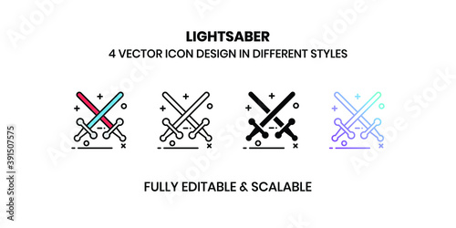 Light Saber Vector illustration icons in different styles