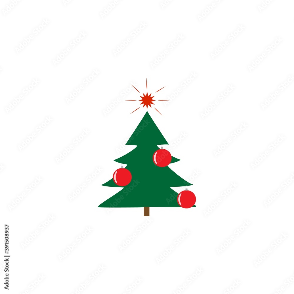 Silhouette design green spruce on white background