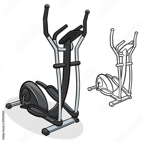 Vector elliptical machine illustration cartoon