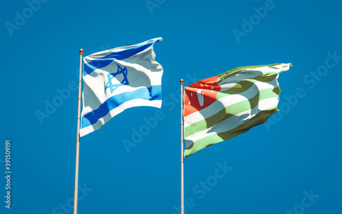 Beautiful national state flags of Israel and Abkhazia.