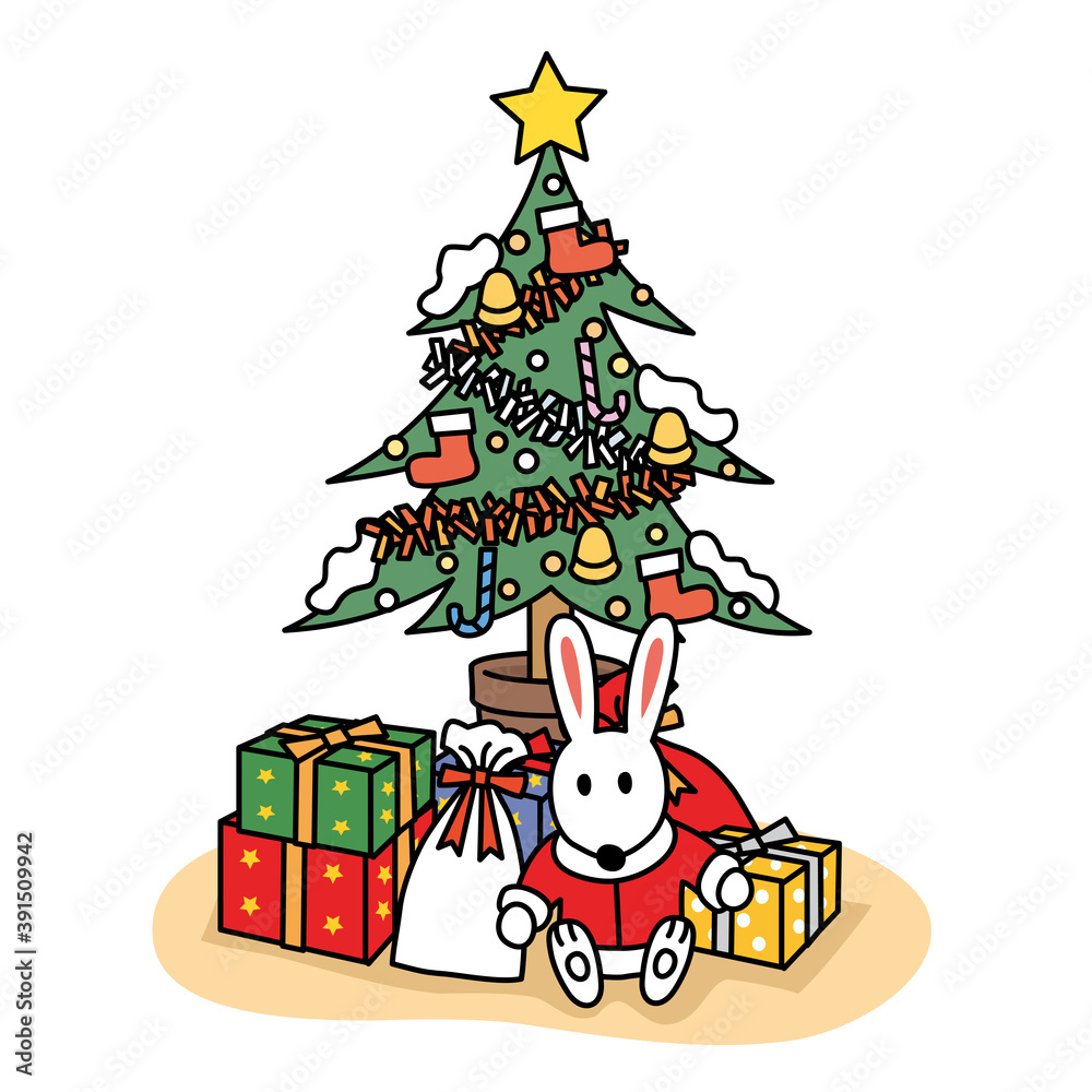 Obraz premium クリスマスツリーとプレゼント