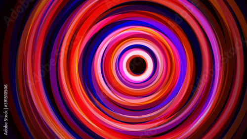 Abstract vibrant colorful red blue orange circle lines concept