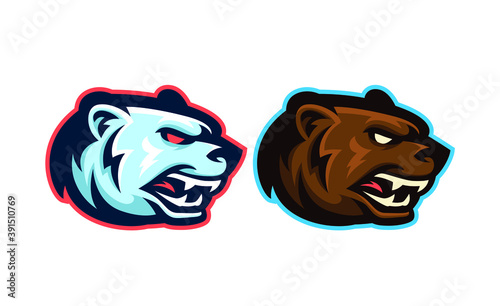 Angry head vector sports logo mascot