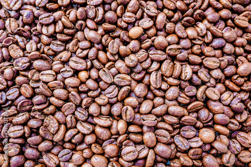 Roasted coffee beans background, texture