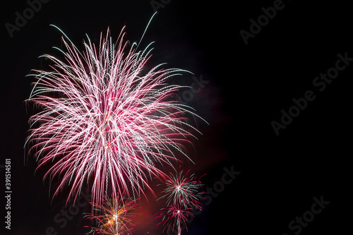 Fireworks Happy New 2021 Year Dark Black background