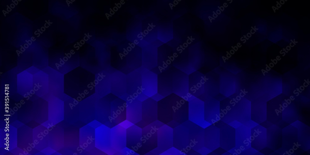 Light Purple vector template in hexagonal style. Light Purple vector template in hexagonal style.