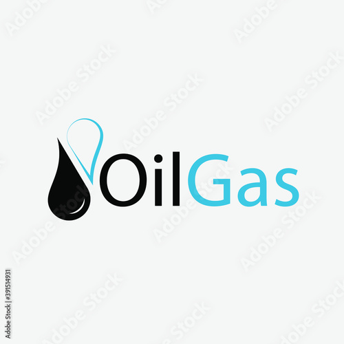 Logo with drops Oil and Gas
