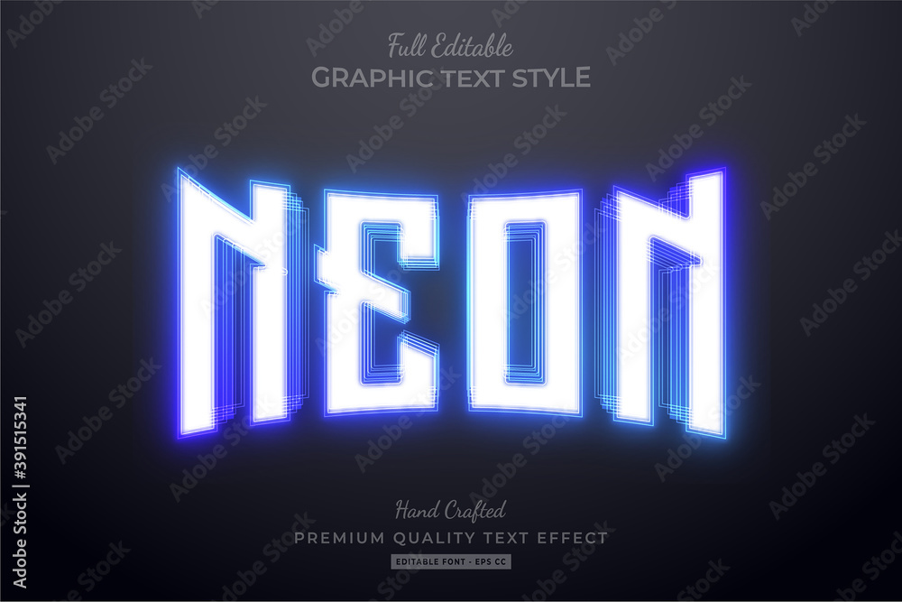 Blue Neon Editable Text Effect