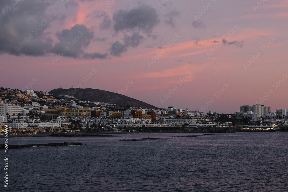 View of Playa de las Americas in Tenerife View of Playa de las Americas in Tenerife