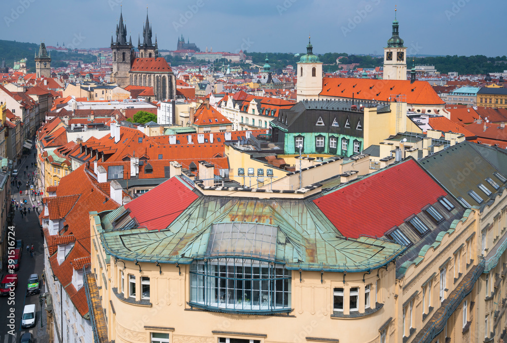 View from Powder Tower, Prague, Czech Republic, Europe