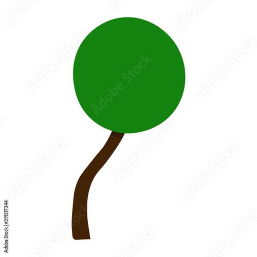  isolated vector round tree on a white background