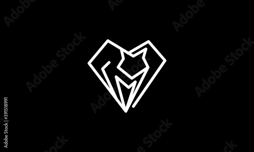 Black And White Diamond Cat Line Logo