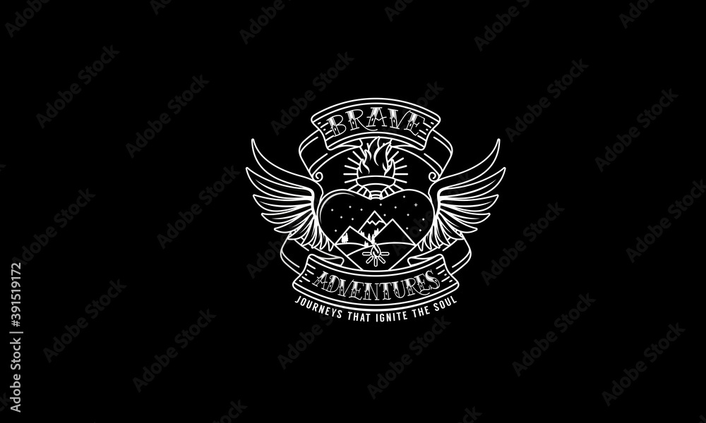 Black And White Monoline Outdoor Scene T-shirt Design Illustration Black And White Monoline Outdoor Scene T-shirt Design Illustration