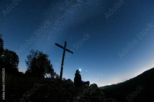 night sky over the countryside