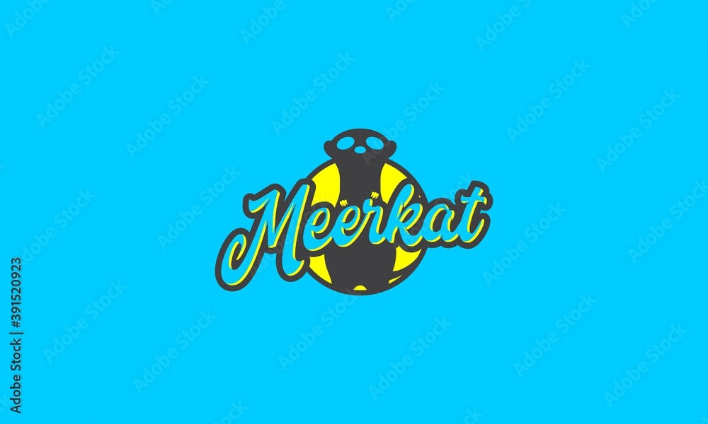 Naklejka premium artoon Standing Meerkat Logo Illustration