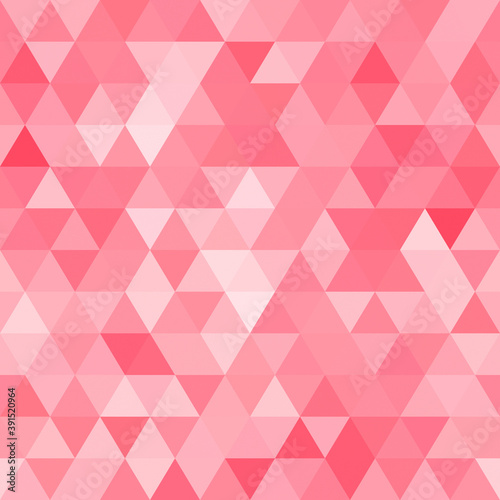Seamless pink pattern of triangles. Polygonal background.