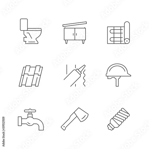 Set line icons of house repair