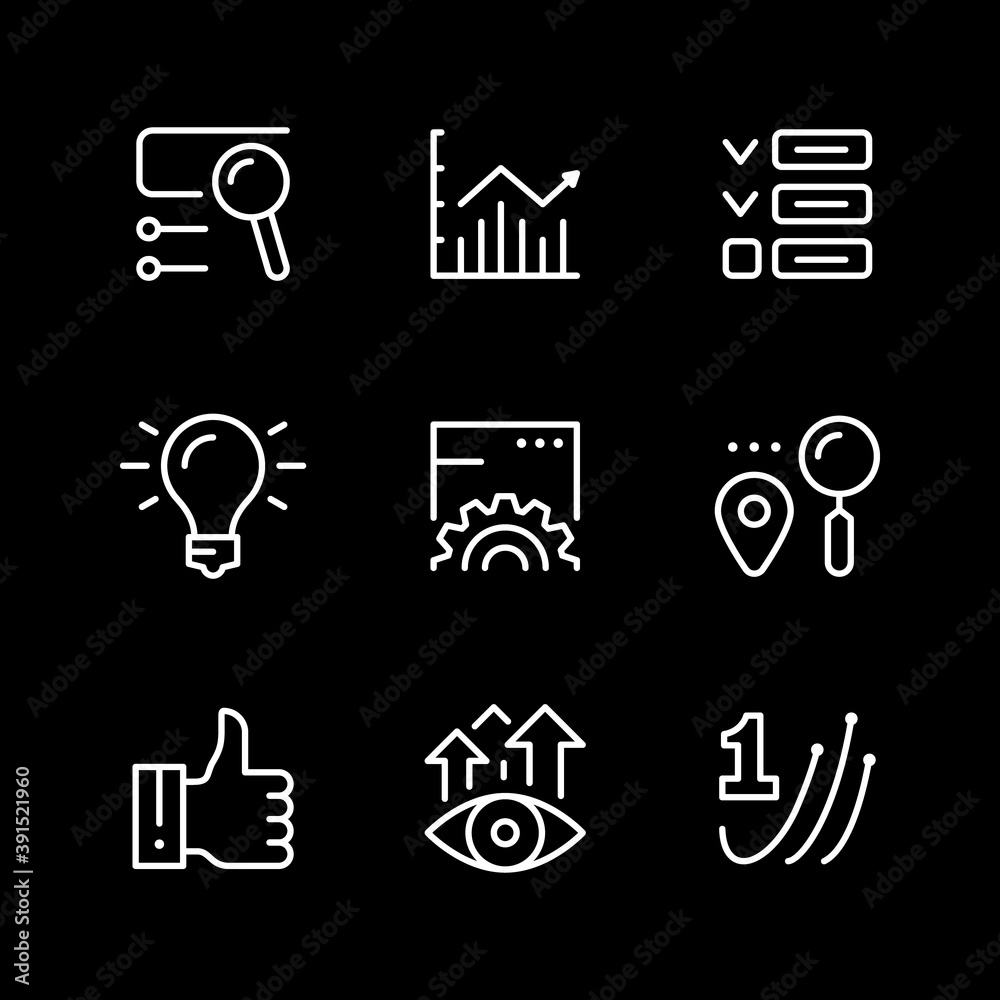 Set line icons of SEO