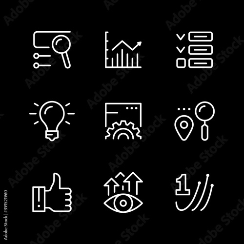 Set line icons of SEO