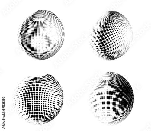 Design elements symbol Editable icon - Halftone circles, halftone dot pattern on white background