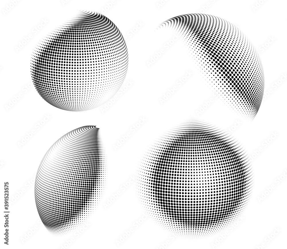 Design elements symbol Editable icon - Halftone circles, halftone dot pattern on white background