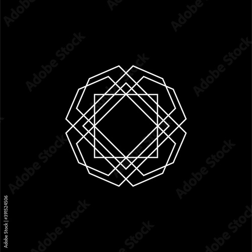 Isoteric Geometric Outline Vector Symbol Illustration