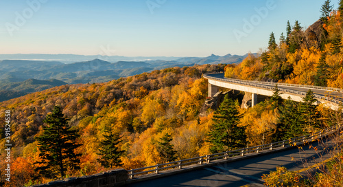 Linn Cove Viaduct on Blue Ridge Parkway in Autumn
